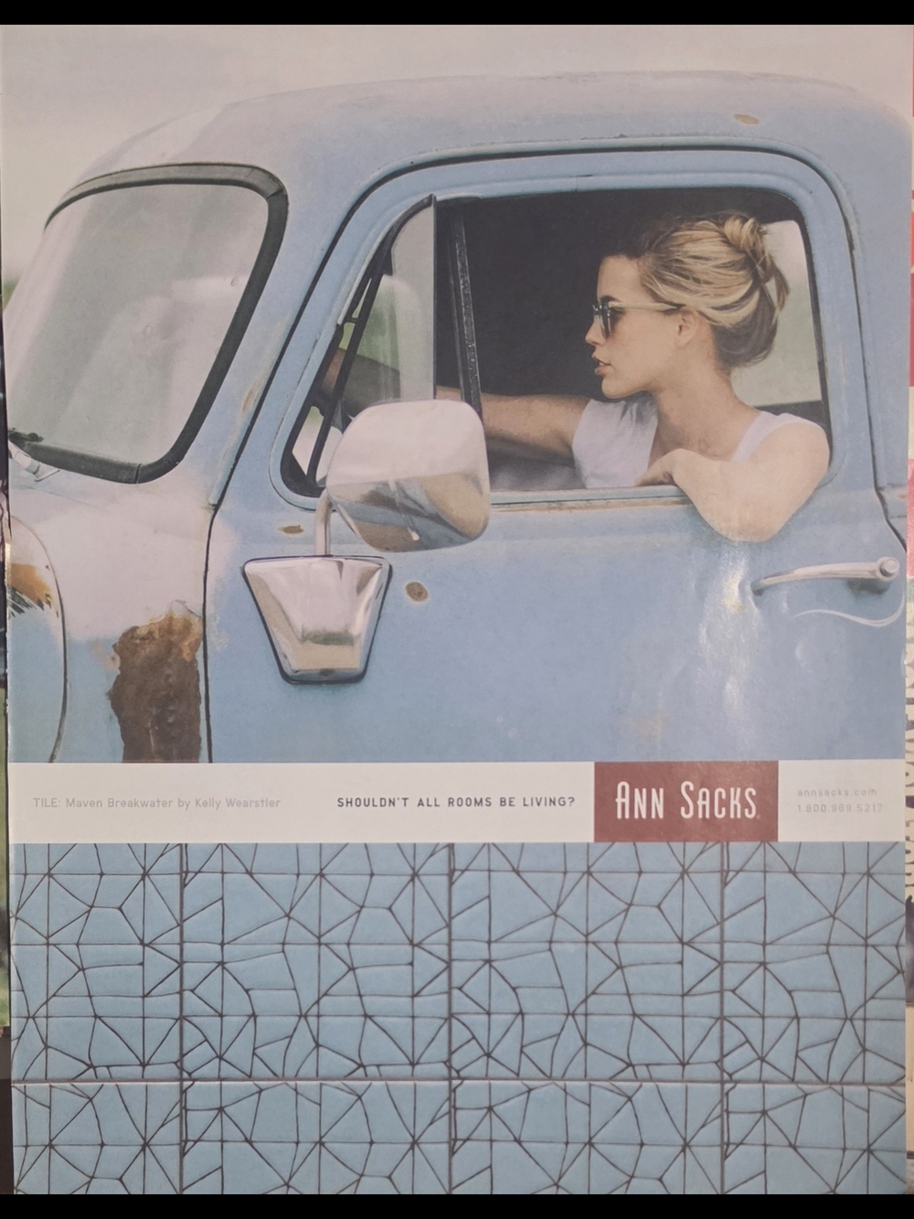 Vintage Print Ad For Ann Sacks Tile & Stone featuring a collaboration Wearstler